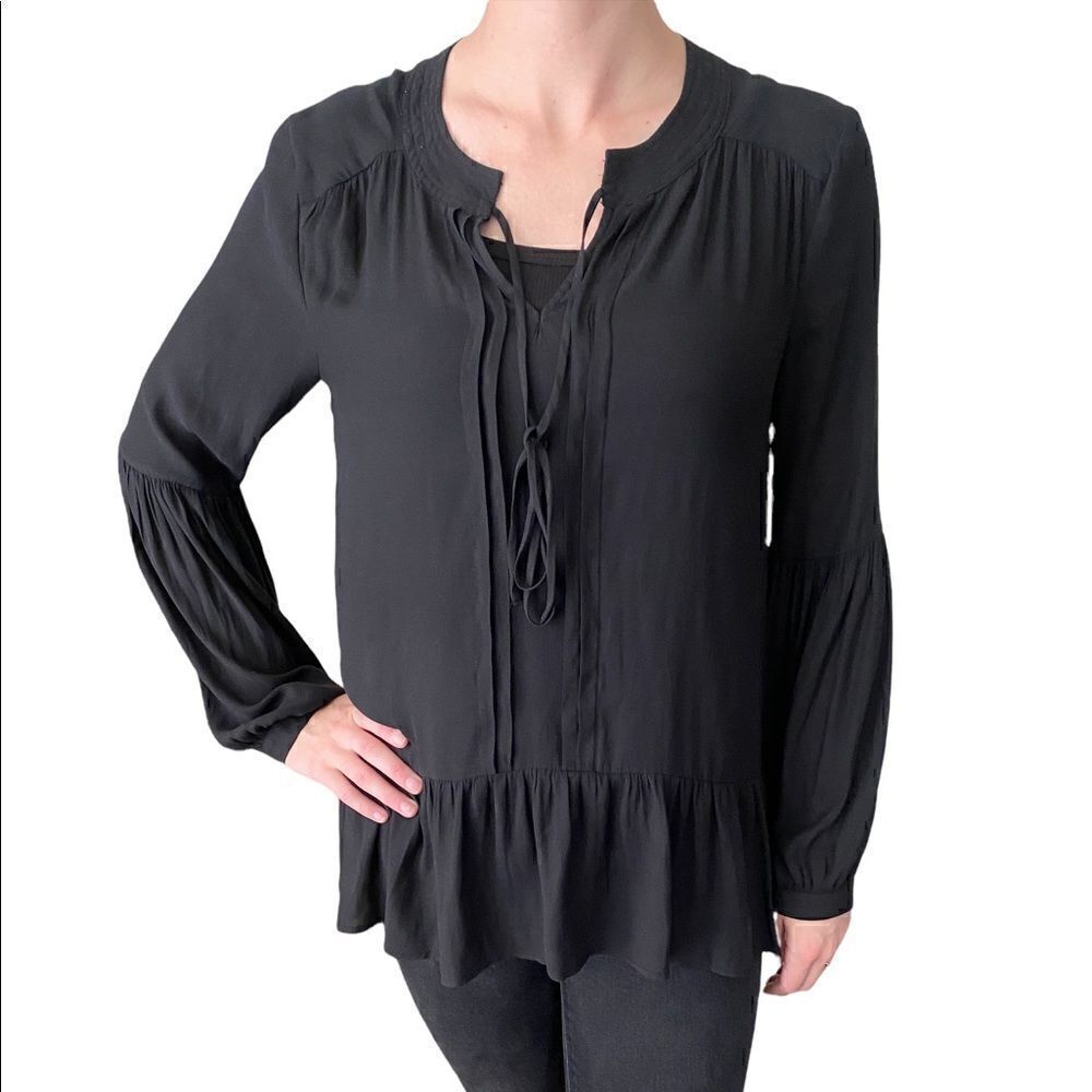 Ro&De black flowy blouse, small